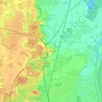 Topografische kaart Wernhardsberg, hoogte, reliëf