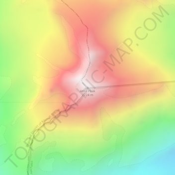 Topografische kaart Atna Peak, hoogte, reliëf