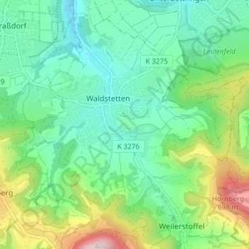 Topografische kaart Eichhölzle, hoogte, reliëf
