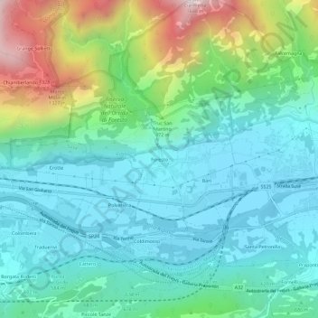 Topografische kaart Foresto, hoogte, reliëf