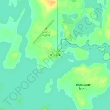 Topografische kaart Brochet, hoogte, reliëf