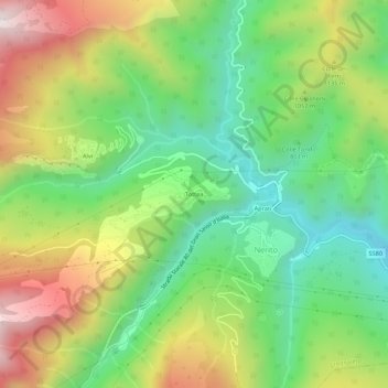 Topografische kaart Tottea, hoogte, reliëf