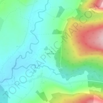 Topografische kaart Knockaun, hoogte, reliëf