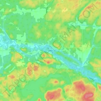 Topografische kaart Field, hoogte, reliëf
