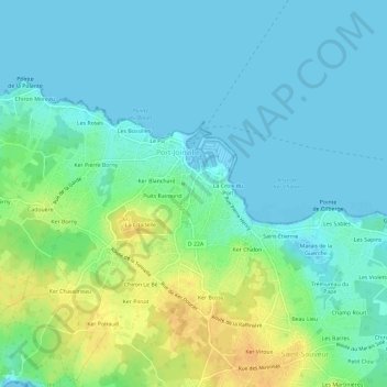 Topografische kaart Gats Prompts, hoogte, reliëf