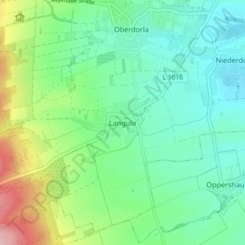 Topografische kaart Langula, hoogte, reliëf