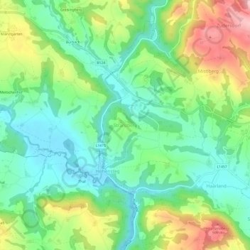 Topografische kaart Stranzberg, hoogte, reliëf