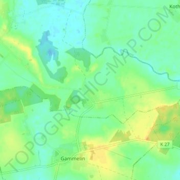 Topografische kaart Mühlenbeck, hoogte, reliëf
