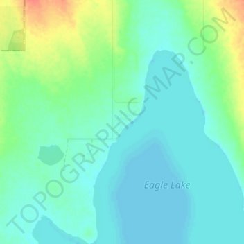 Topografische kaart Eagle Lake, hoogte, reliëf