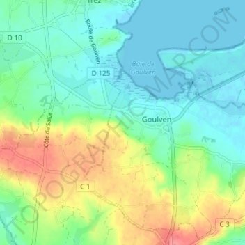 Topografische kaart Le Désert, hoogte, reliëf