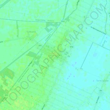 Topografische kaart Dodici Morelli, hoogte, reliëf