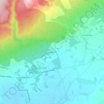 Topografische kaart La Vignasse, hoogte, reliëf