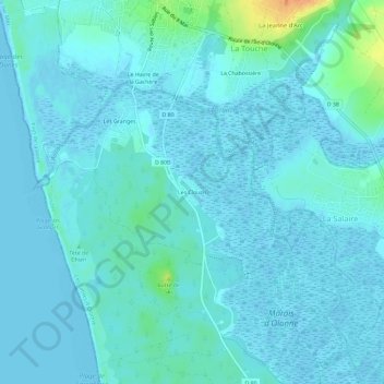 Topografische kaart Les Clouzis, hoogte, reliëf