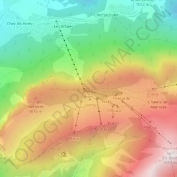 Topografische kaart ME 15-1, hoogte, reliëf