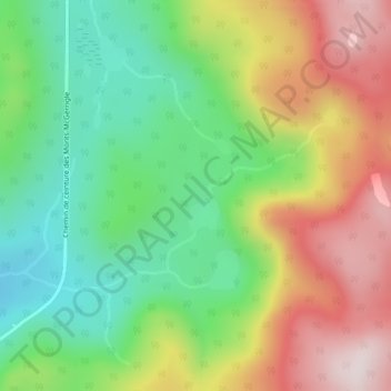 Topografische kaart Lacs du Castor, hoogte, reliëf