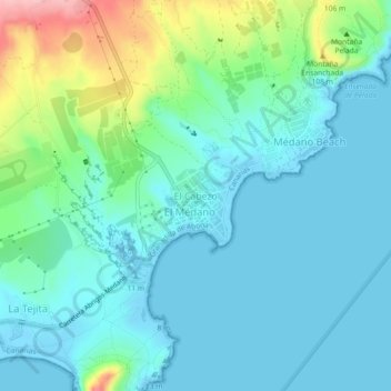 Topografische kaart El Cabezo, hoogte, reliëf