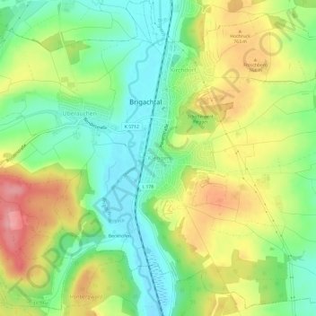 Topografische kaart Klengen, hoogte, reliëf