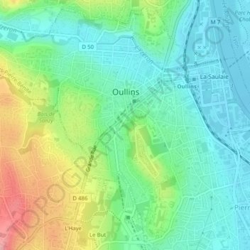 Topografische kaart La Sarra, hoogte, reliëf