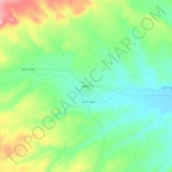 Topografische kaart Utrilla, hoogte, reliëf