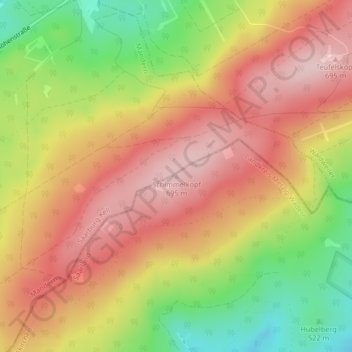 Topografische kaart Schimmelkopf, hoogte, reliëf