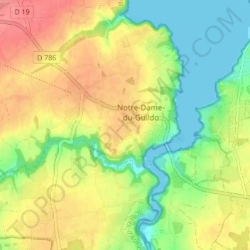 Topografische kaart Bel-Air, hoogte, reliëf