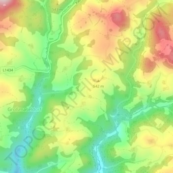 Topografische kaart Unter-Pabneukirchen, hoogte, reliëf