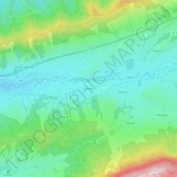 Topografische kaart Gosbolz, hoogte, reliëf