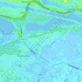 Topografische kaart Kruiningergors, hoogte, reliëf