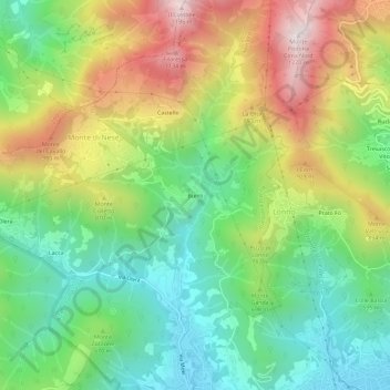 Topografische kaart Burro, hoogte, reliëf