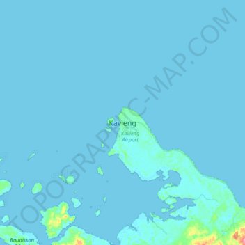 Topografische kaart Kavieng, hoogte, reliëf