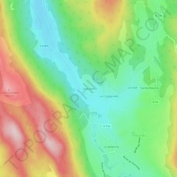 Topografische kaart Gros-Jean, hoogte, reliëf