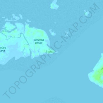 Topografische kaart Banacon, hoogte, reliëf