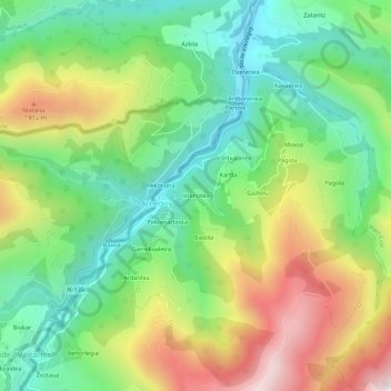 Topografische kaart Ixtehotea, hoogte, reliëf
