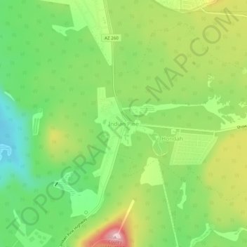 Topografische kaart Indian Pine, hoogte, reliëf