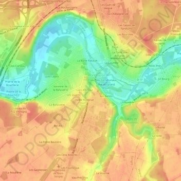 Topografische kaart La Farte, hoogte, reliëf