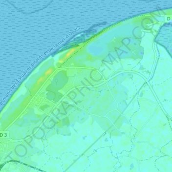 Topografische kaart La Mollière, hoogte, reliëf