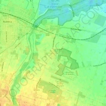 Topografische kaart Marzaglia Nuova, hoogte, reliëf