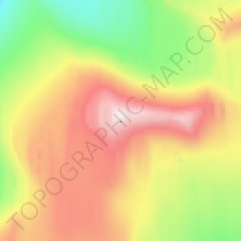 Topografische kaart Barbeau Peak, hoogte, reliëf