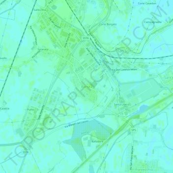 Topografische kaart Borsea, hoogte, reliëf