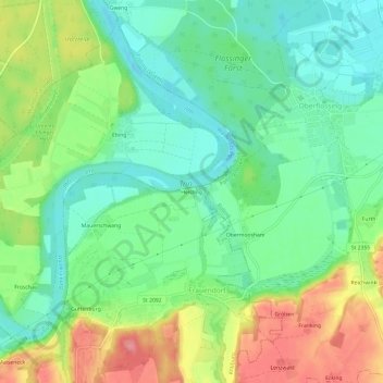 Topografische kaart Heisting, hoogte, reliëf