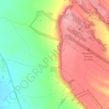Topografische kaart Vitales, hoogte, reliëf