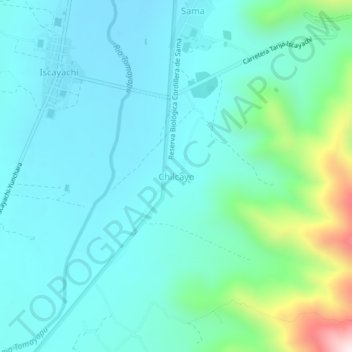 Topografische kaart Chilcayo, hoogte, reliëf