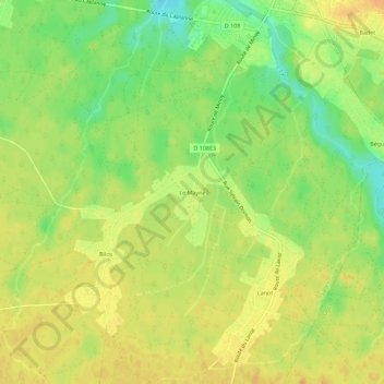Topografische kaart Le Mayne, hoogte, reliëf