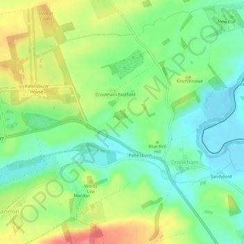 Topografische kaart Sharp Law, hoogte, reliëf