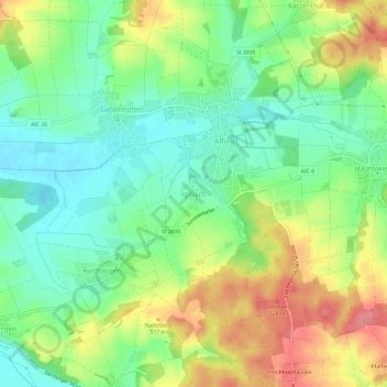 Topografische kaart Iglbach, hoogte, reliëf