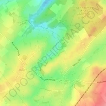 Topografische kaart Fusain, hoogte, reliëf