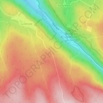 Topografische kaart La Neuve Grange, hoogte, reliëf
