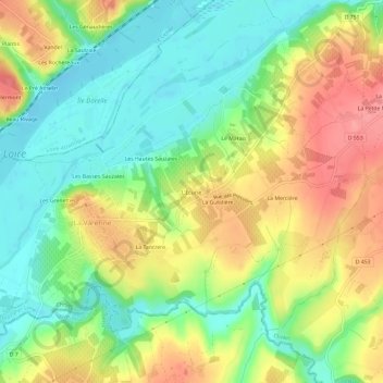 Topografische kaart L'Écurie, hoogte, reliëf
