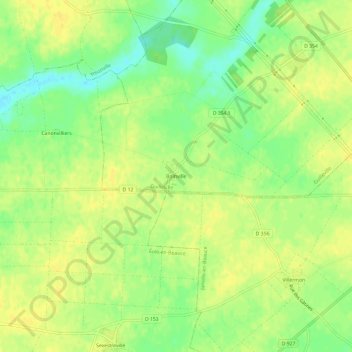 Topografische kaart Boinville, hoogte, reliëf