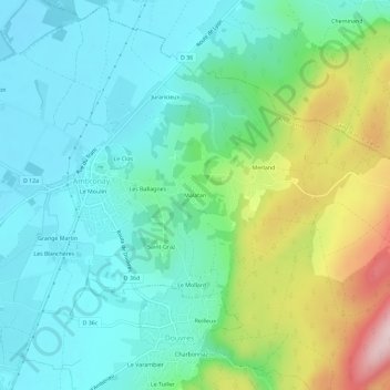 Topografische kaart Malafan, hoogte, reliëf